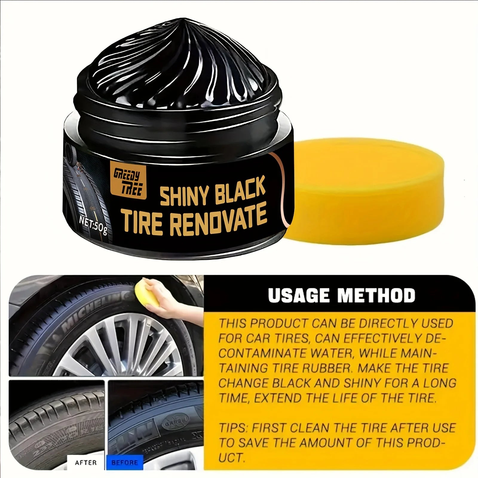 CarNest™ Tire Shine & Plastic Restorer – Restore Faded Trim & Remove Scratches in Minutes