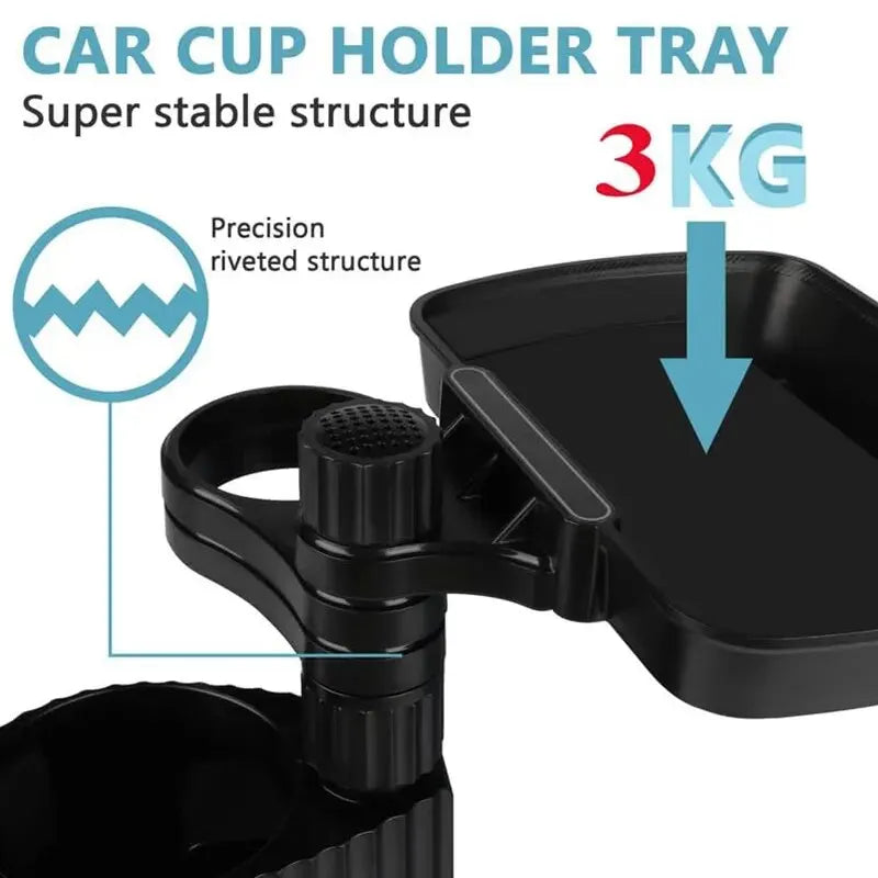 CarNest™ 2-in-1 Cup Holder Expander with Food Tray – No More Mess While Driving
