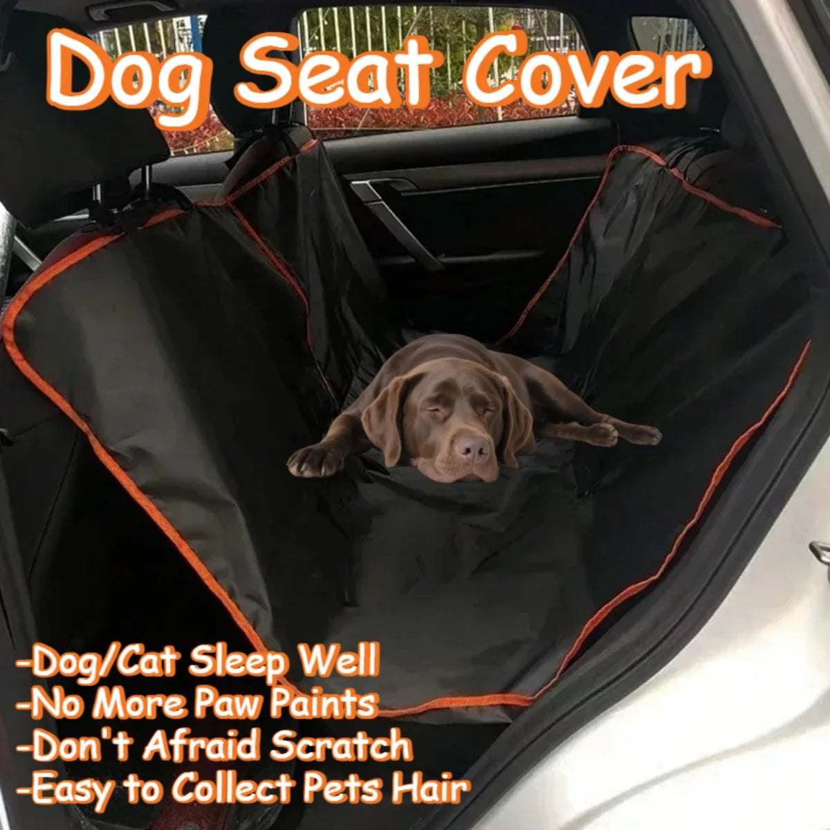 CarNest™ Waterproof Dog Car Seat Cover – Scratchproof Pet Hammock for Back Seat | Easy Clean, Anti-Slip & Universal Fit