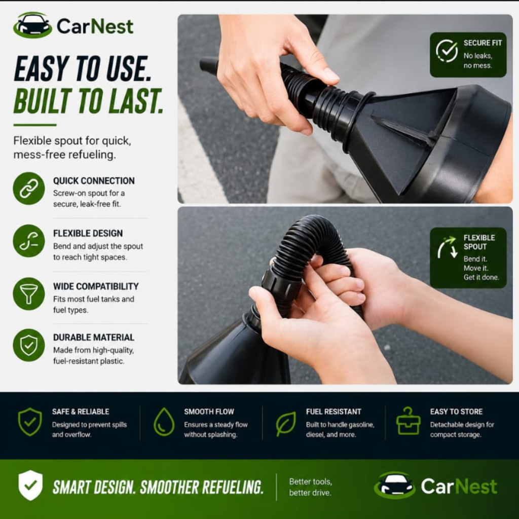 Car Fuel Funnel Pro – No-Spill Refueling Tool with Built-in Filter