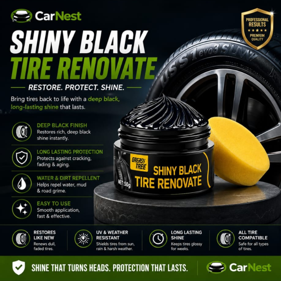 CarNest™ Tire Shine & Plastic Restorer – Restore Faded Trim & Remove Scratches in Minutes