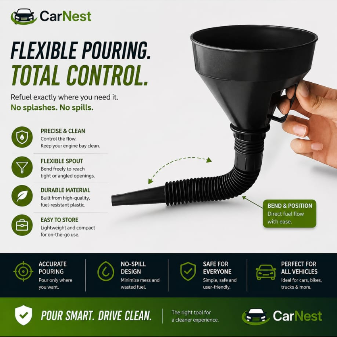 Car Fuel Funnel Pro – No-Spill Refueling Tool with Built-in Filter