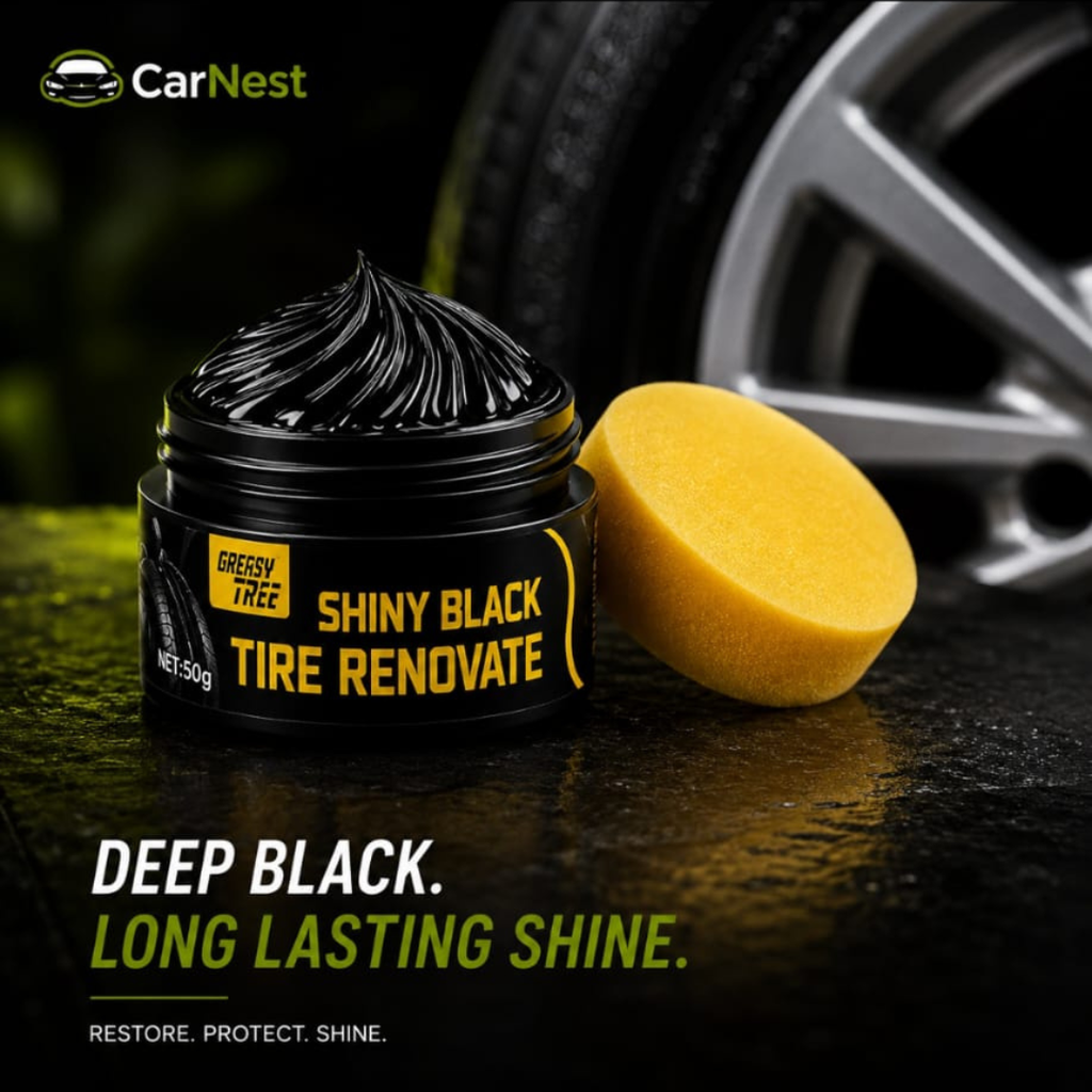 CarNest™ Tire Shine & Plastic Restorer – Restore Faded Trim & Remove Scratches in Minutes